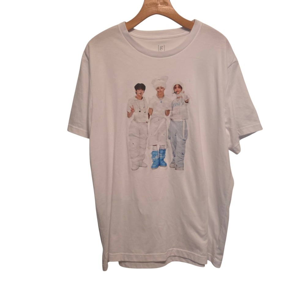 Stray Kids T-Shirt Danceracha 2023 MBC Kpop White George Brand Size XL NEW NWOT